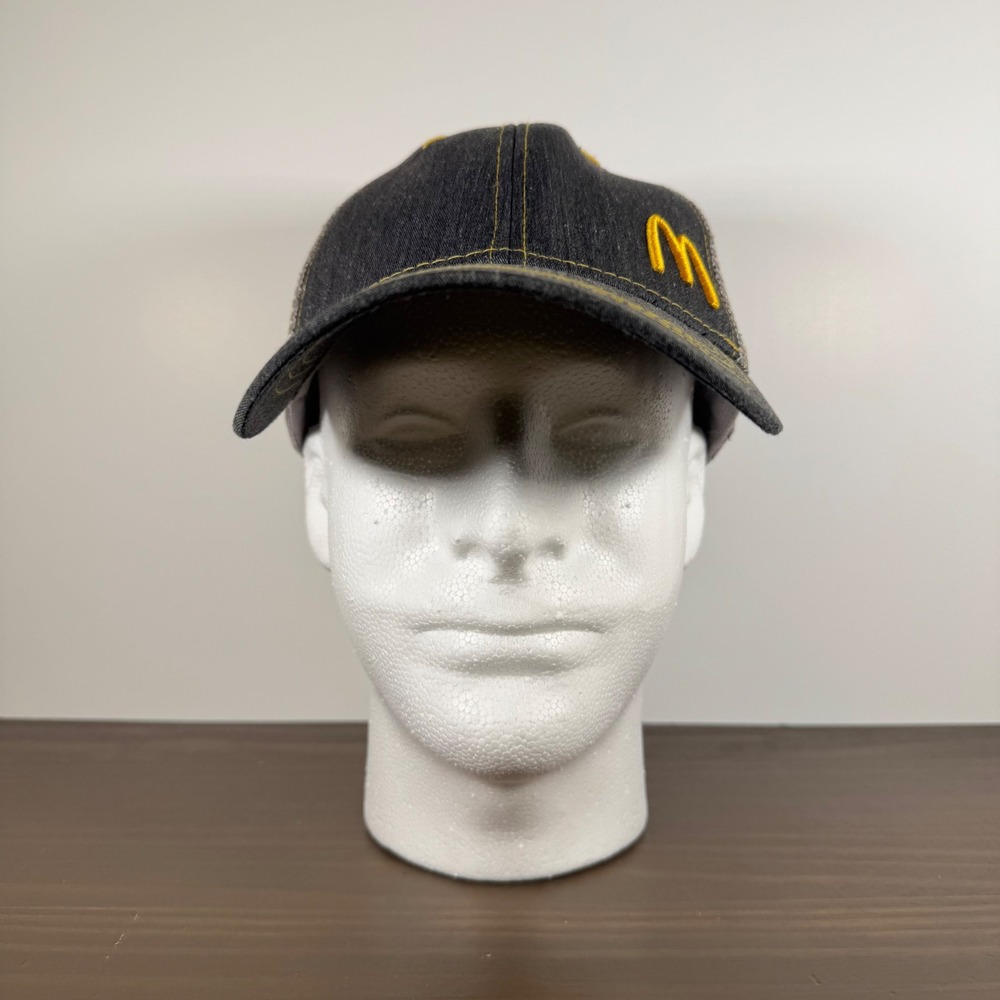 Vintage McDonald's Golden Arches Trucker Crew Hat Denim Mesh Back Adjustable Cap